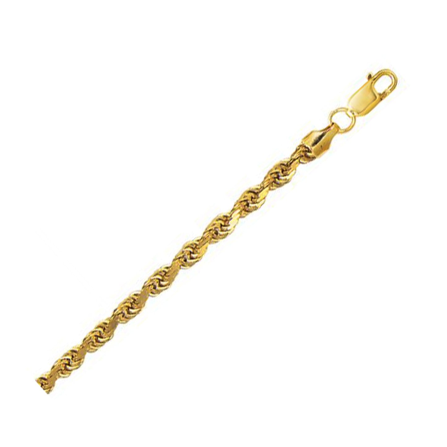 10K Yellow Gold Hollow Diamond Cut Rope Chain (5.00 mm)Monde Trend