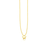 14k Yellow Gold Polished Star Necklace with Diamond RCJ