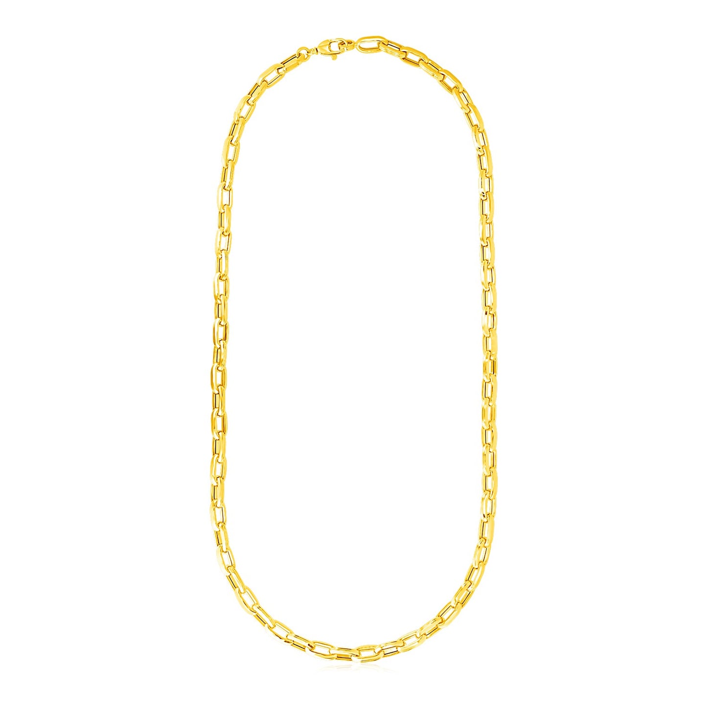 14k Yellow Gold Mens Paperclip Chain Necklace RCJ