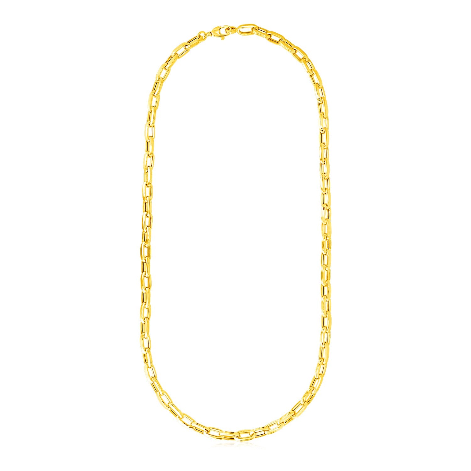 14k Yellow Gold Mens Paperclip Chain Necklace RCJ