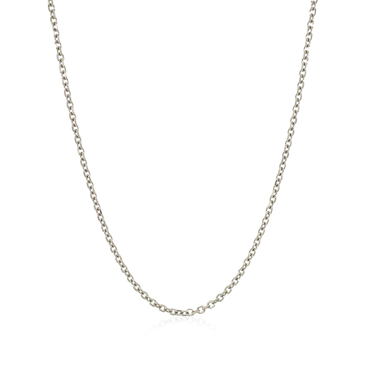 18k White Gold Diamond Cut Cable Link Chain (1.40 mm) RCJ