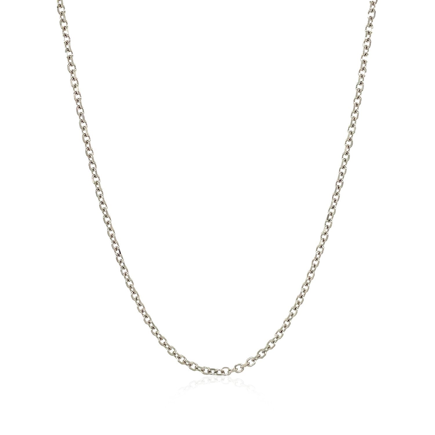 18k White Gold Diamond Cut Cable Link Chain (1.40 mm) RCJ