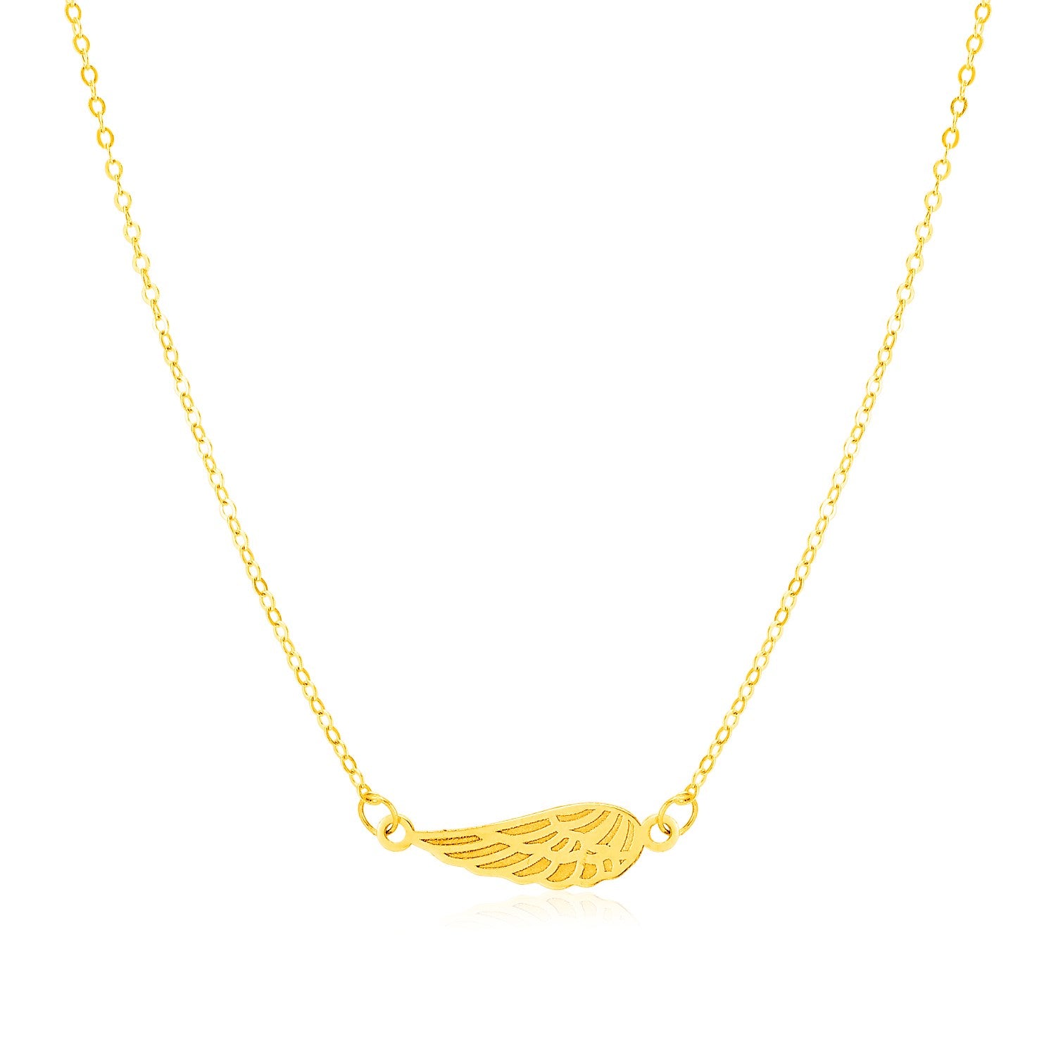 14K Yellow Gold Angel Wing Necklace RCJ