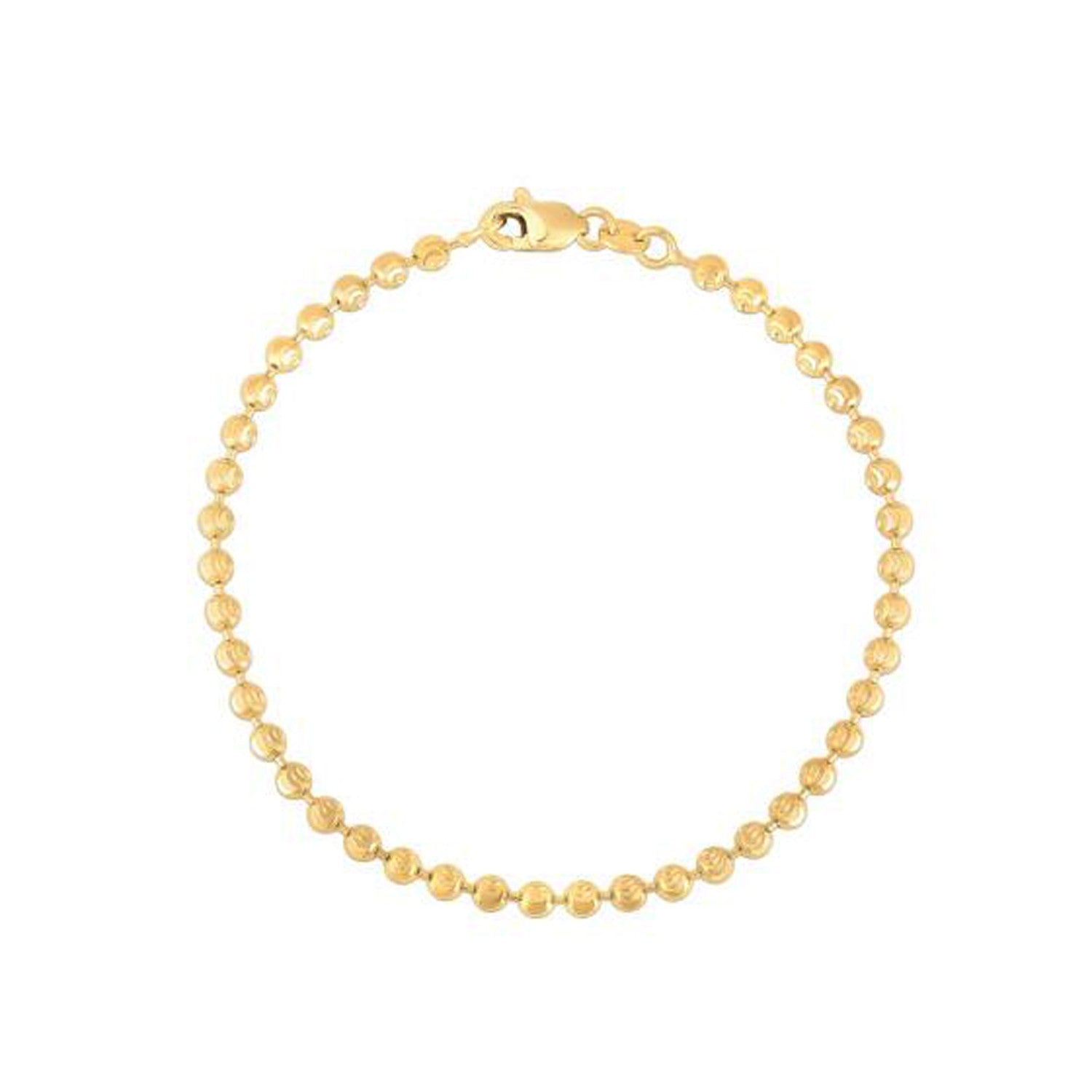 Moon Cut Bead Chain Bracelet in 14k Yellow Gold  (3.00 mm) RCJ