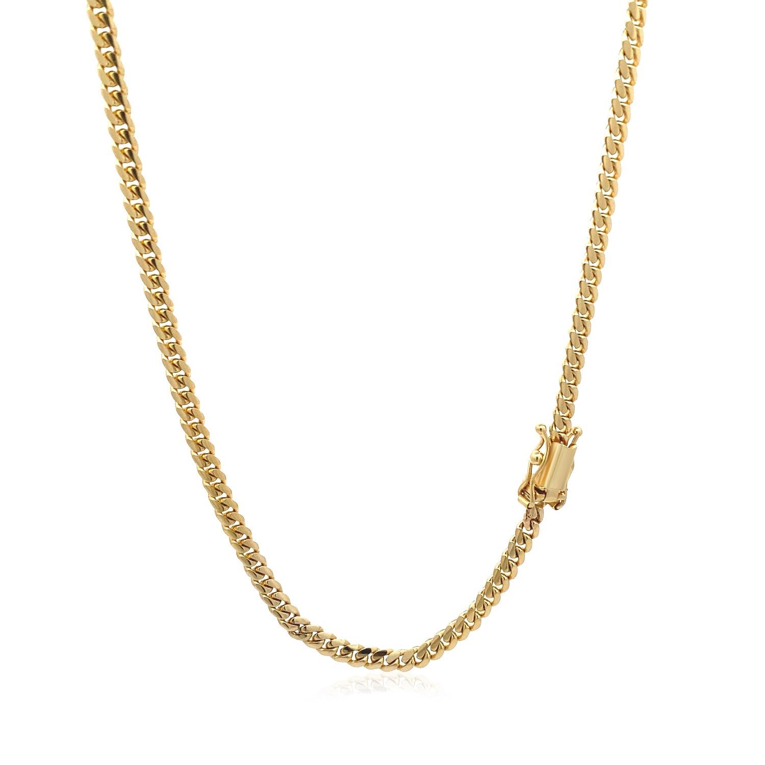 10k Yellow Gold Classic Solid Miami Cuban Chain (3.20 mm)Monde Trend