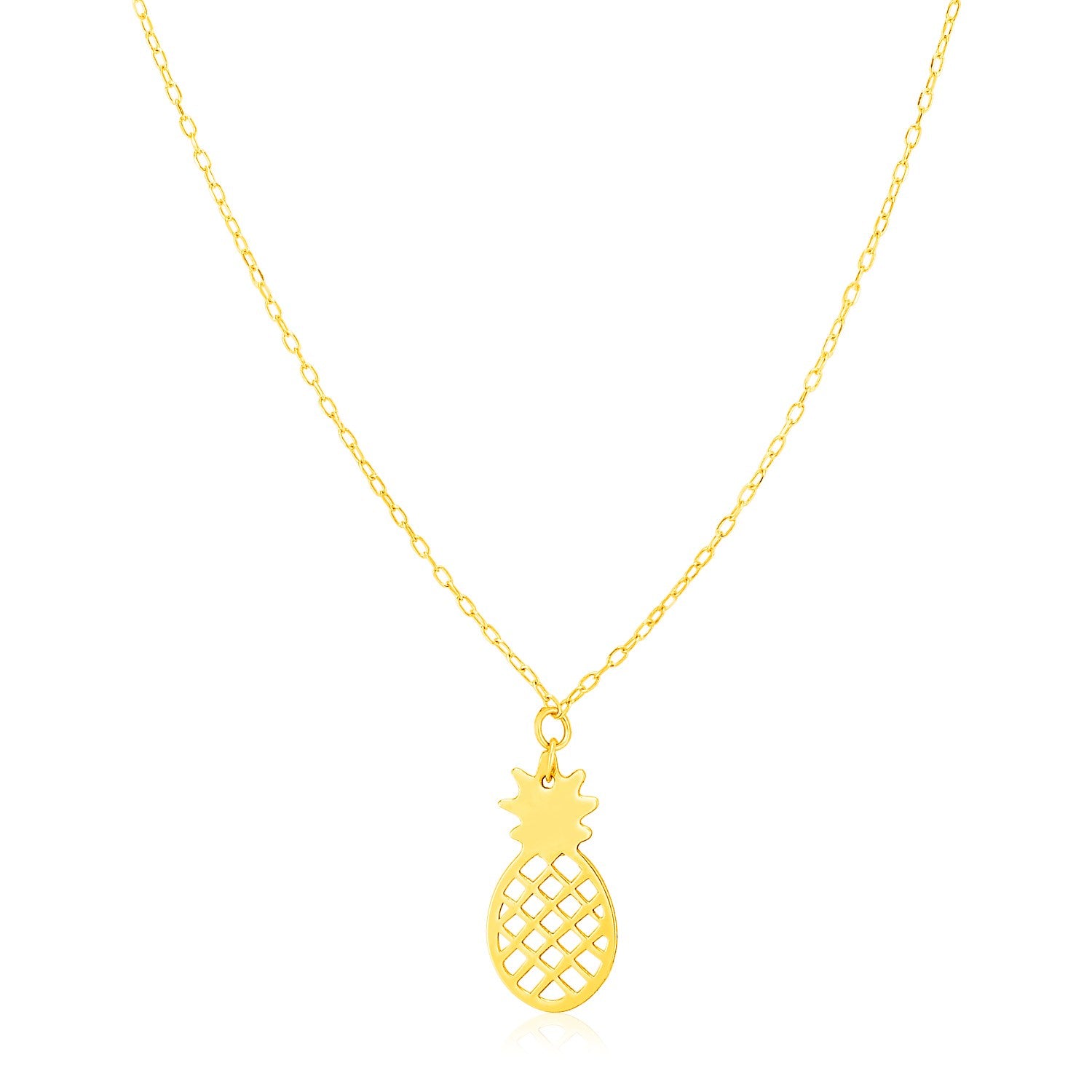 14K Yellow Gold Pineapple Necklace RCJ