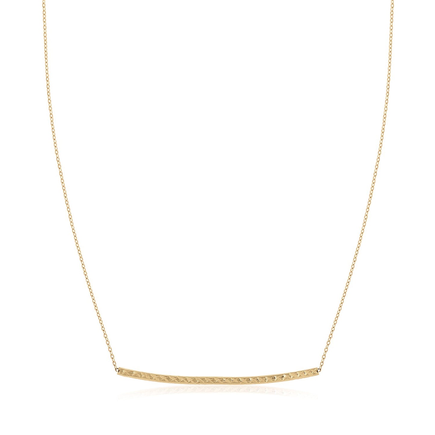 14k Yellow Gold Thin Textured Bar Necklace RCJ