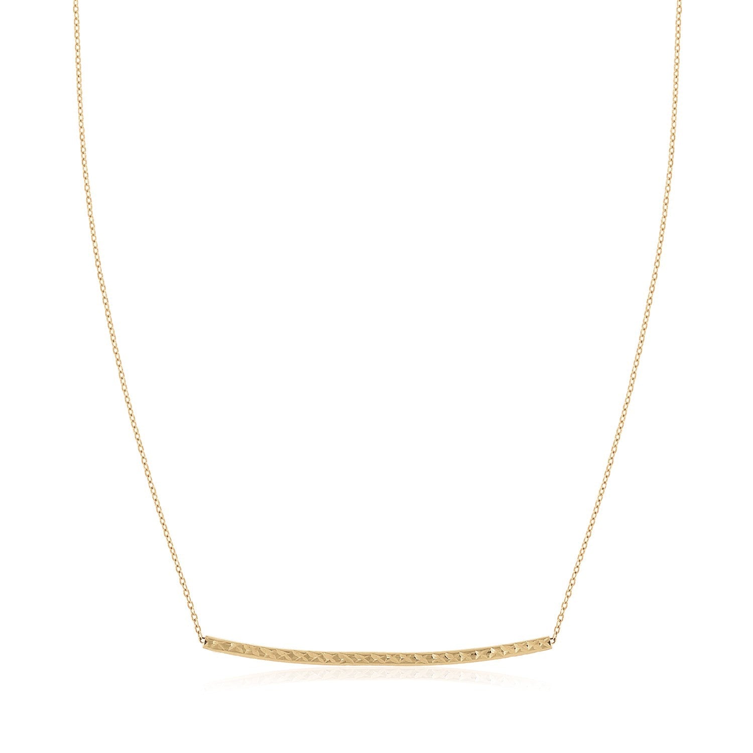 14k Yellow Gold Thin Textured Bar Necklace RCJ