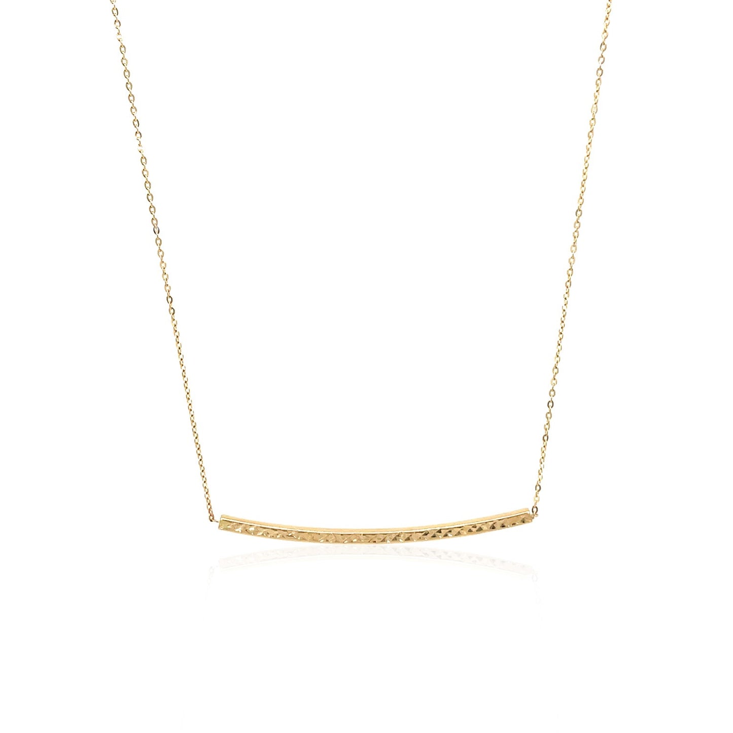 14k Yellow Gold Thin Textured Bar Necklace RCJ