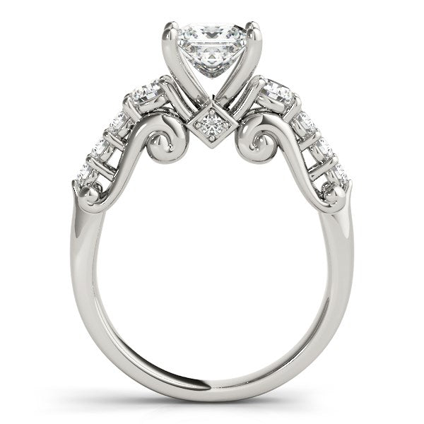 14k White Gold 3 Stone Antique Design Diamond Engagement Ring (1 3/4 cttw)Monde Trend