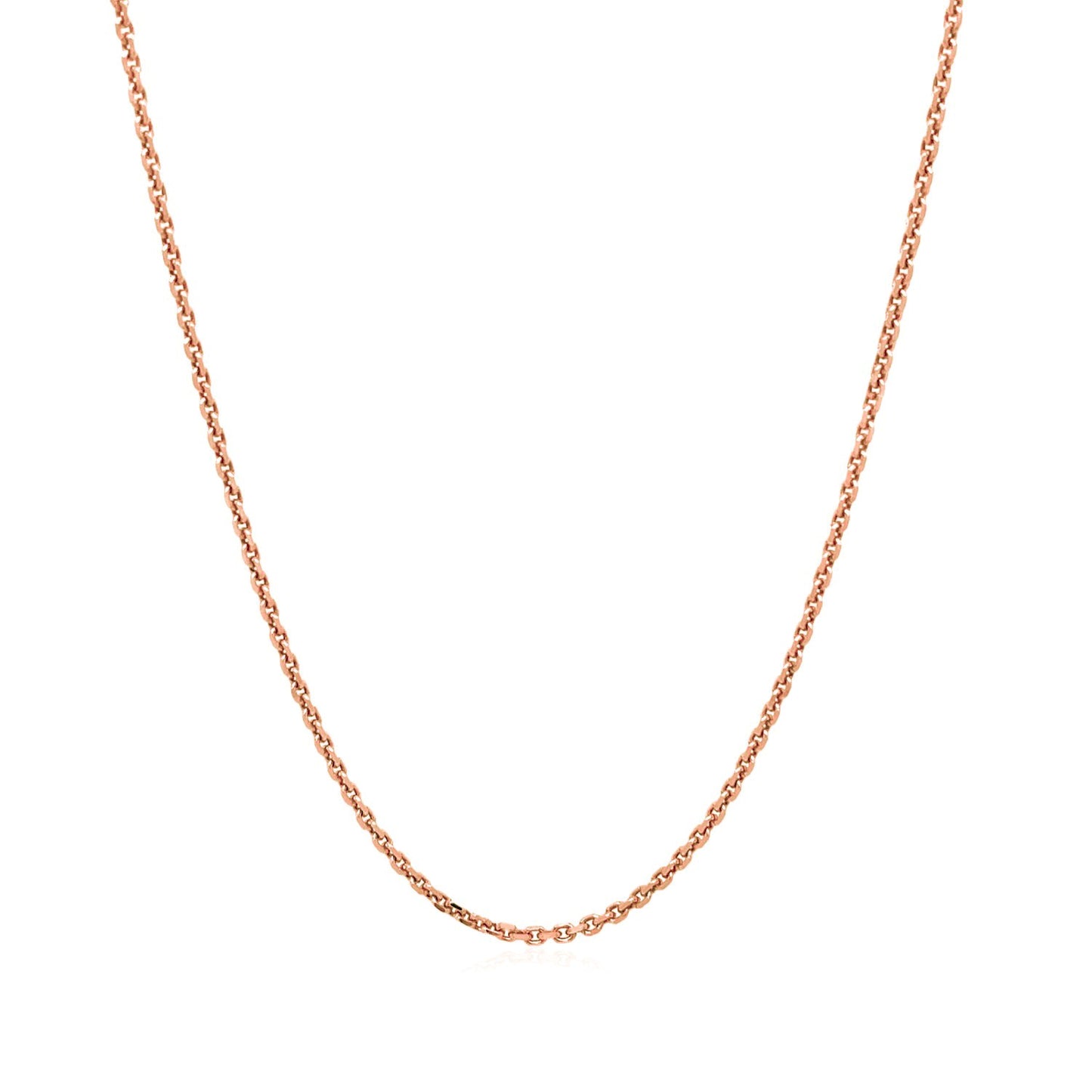 14k Rose Gold Diamond Cut Cable Link Chain (1.30 mm)Monde Trend