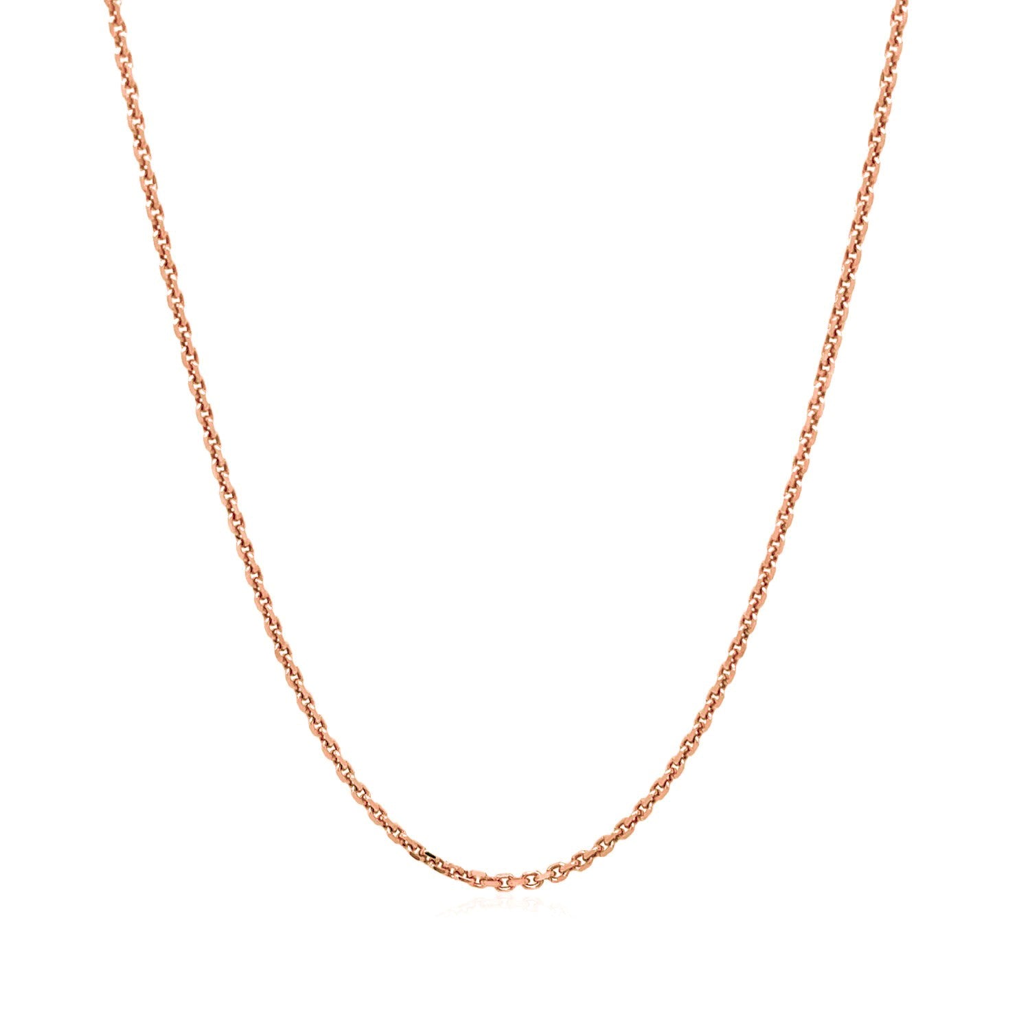 14k Rose Gold Diamond Cut Cable Link Chain (1.30 mm)Monde Trend