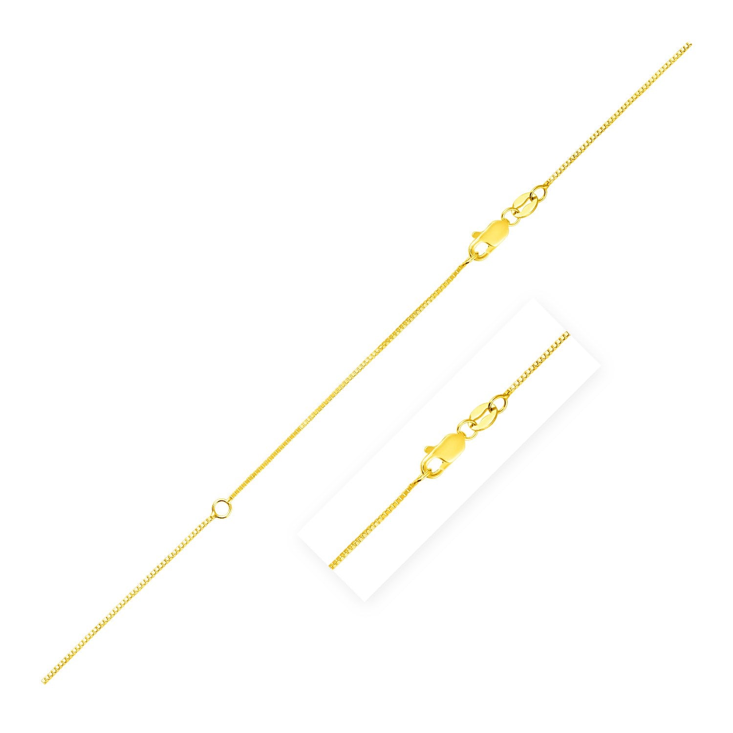 Extendable Box Chain in 14k Yellow Gold (0.70 mm) RCJ