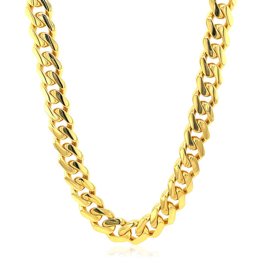 14k Yellow Gold Polished Miami Cuban Chain Necklace RCJ