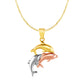 Pendant with Three Dolphins in 10k Tri Color Gold RCJ