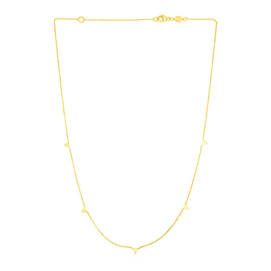 14K Yellow Gold Necklace with Triangles RCJ