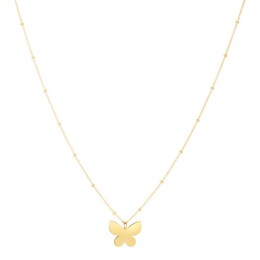 14k Yellow Gold Ppillon Butterfly Necklace RCJ