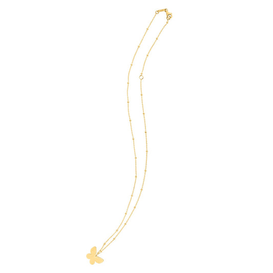 14k Yellow Gold Ppillon Butterfly Necklace RCJ