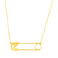 14k Yellow Gold Safety Pin Necklace RCJ