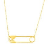 14k Yellow Gold Safety Pin Necklace RCJ