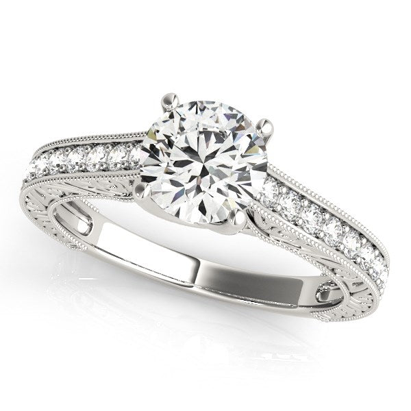 14k White Gold Trellis Antique Style Diamond Engagement Ring (1 1/4 cttw) RCJ