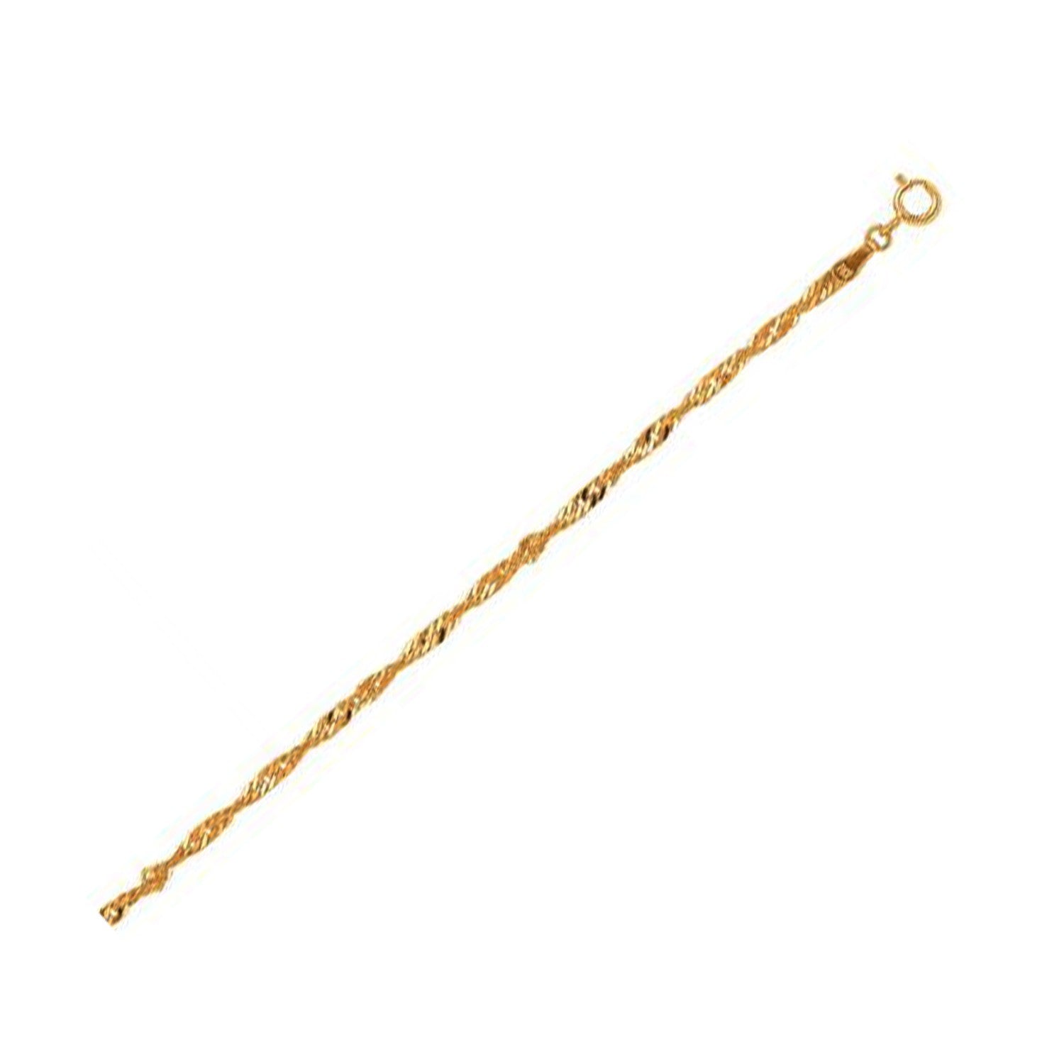 10k Yellow Gold Singapore Anklet 2.2mmMonde Trend