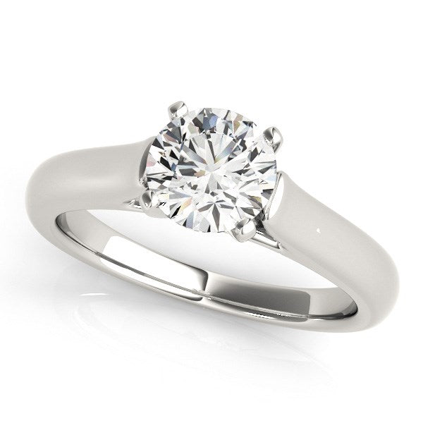 14k White Gold Cathedral Design Solitaire Diamond Engagement Ring (1 cttw)Monde Trend