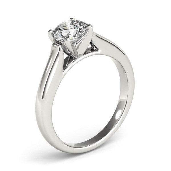 14k White Gold Cathedral Design Solitaire Diamond Engagement Ring (1 cttw)Monde Trend