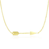 14k Yellow Gold Chain Necklace with Horizontal Arrow Pendant RCJ