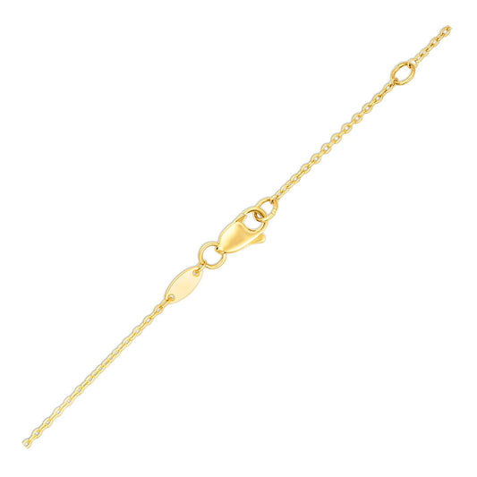 14k Yellow Gold Chain Necklace with Horizontal Arrow Pendant RCJ