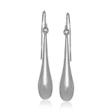 14k White Gold Long Polished Teardrop Dangling EarringsMonde Trend