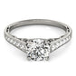 14k White Gold Cathedral Design Diamond Engagement Ring (1 1/4 cttw)Monde Trend