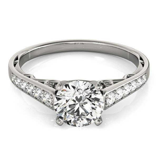 14k White Gold Cathedral Design Diamond Engagement Ring (1 1/4 cttw)Monde Trend