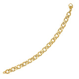 14k Yellow Gold Curb Chain Design with Diamond Cuts Bracelet (8.80 mm) RCJ