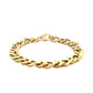 14k Yellow Gold Curb Chain Design with Diamond Cuts Bracelet (8.80 mm) RCJ