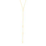 14k Yellow Gold Lariat Necklace with Small Polished Bars RCJ