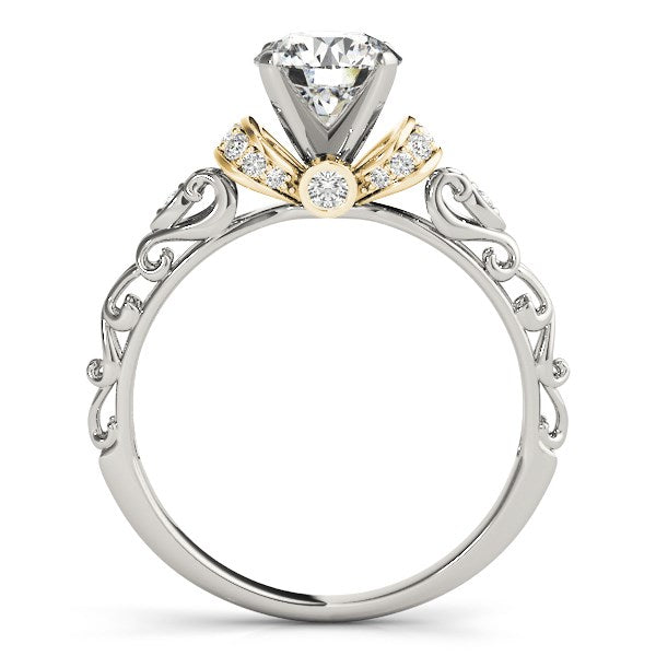 14k White And Yellow Gold Antique Style Diamond Engagement Ring (1 1/8 cttw)Monde Trend