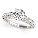 14k White Gold Unique Detailing Diamond Engagement Ring (1 1/3 cttw) RCJ