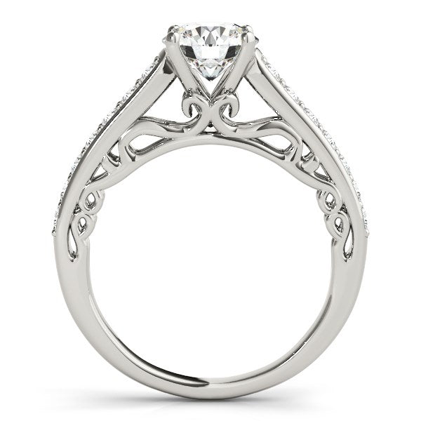 14k White Gold Unique Detailing Diamond Engagement Ring (1 1/3 cttw) RCJ