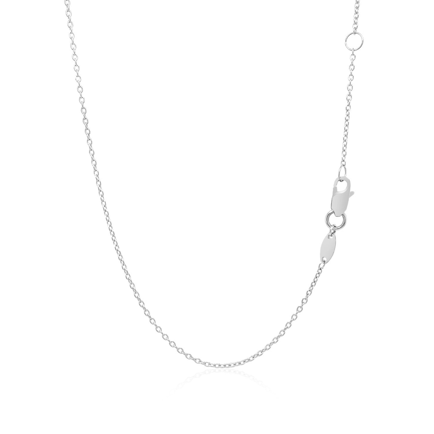 14k White Gold Smooth Flat Horizontal Bar Style Necklace RCJ