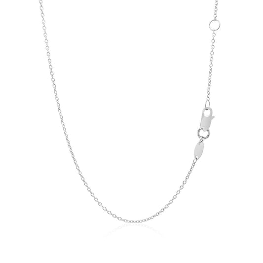 14k White Gold Smooth Flat Horizontal Bar Style Necklace RCJ