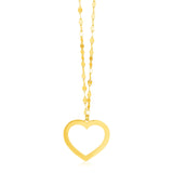 14k Yellow Gold Necklace with Reversible Heart Pendant RCJ