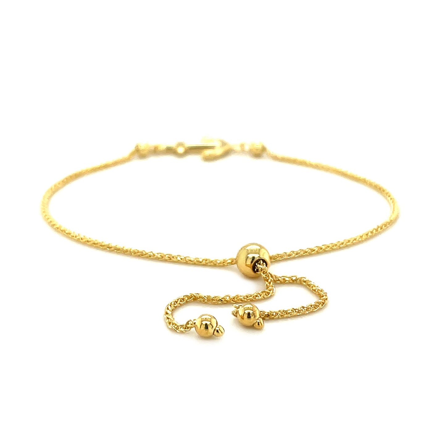 14k Yellow Gold Anchor Design Adjustable Lariat Bracelet RCJ