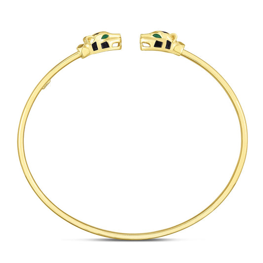 14k Yellow Gold Panther Bangle (3.00 mm) RCJ