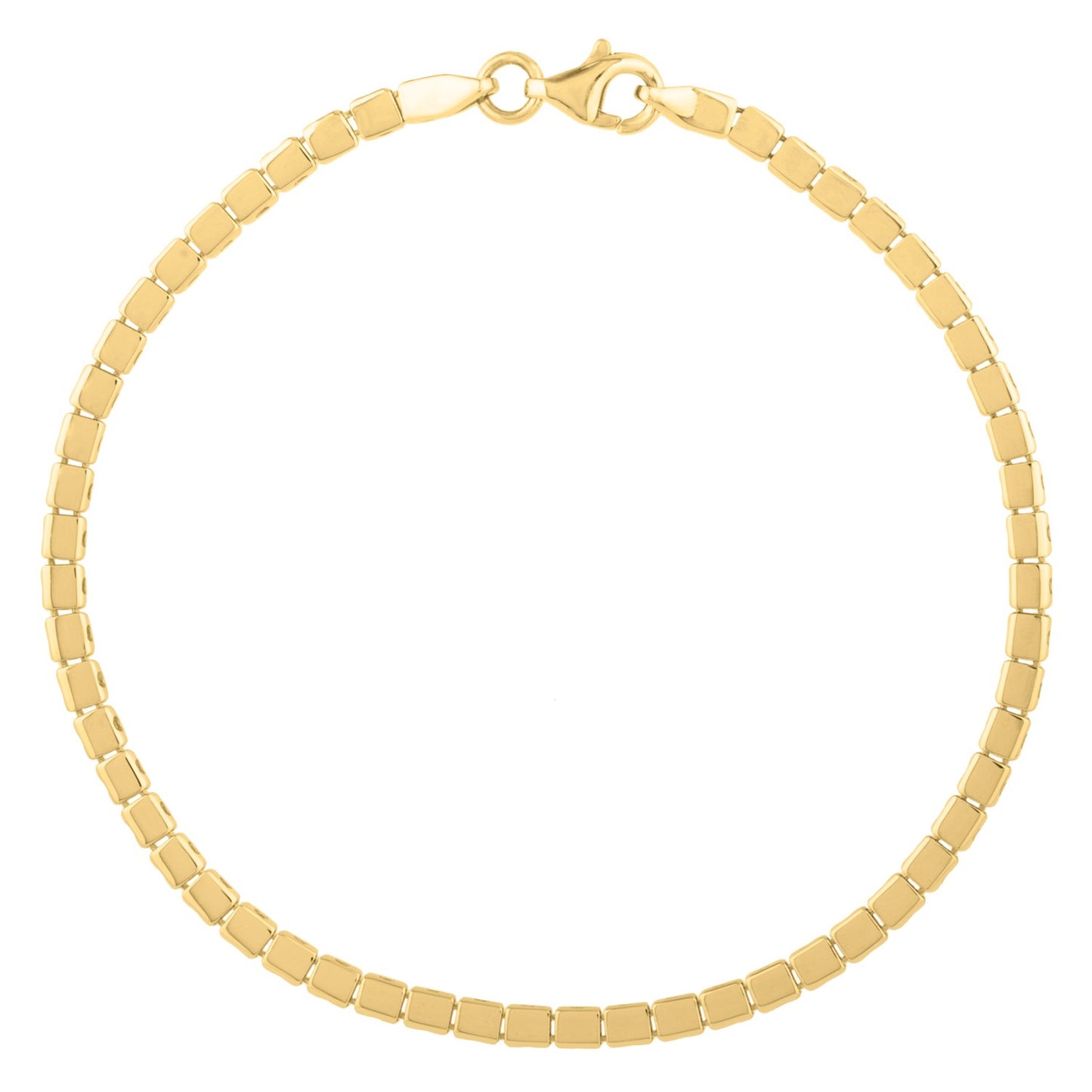 14k Yellow Gold 7 inch Mini Cube Bracelet (2.60 mm) RCJ