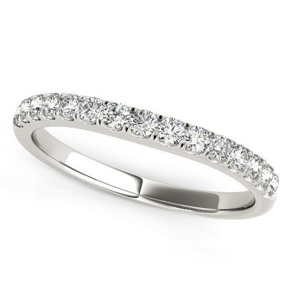 14k White Gold Pave Set Style Diamond Wedding Band (1/4 cttw)Monde Trend