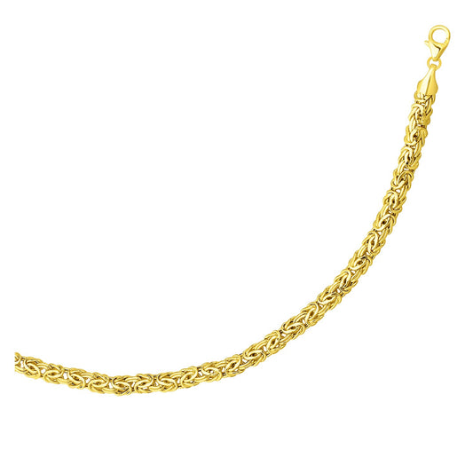 14k Yellow Gold Byzantine Link Shiny Bracelet (6.00 mm) RCJ