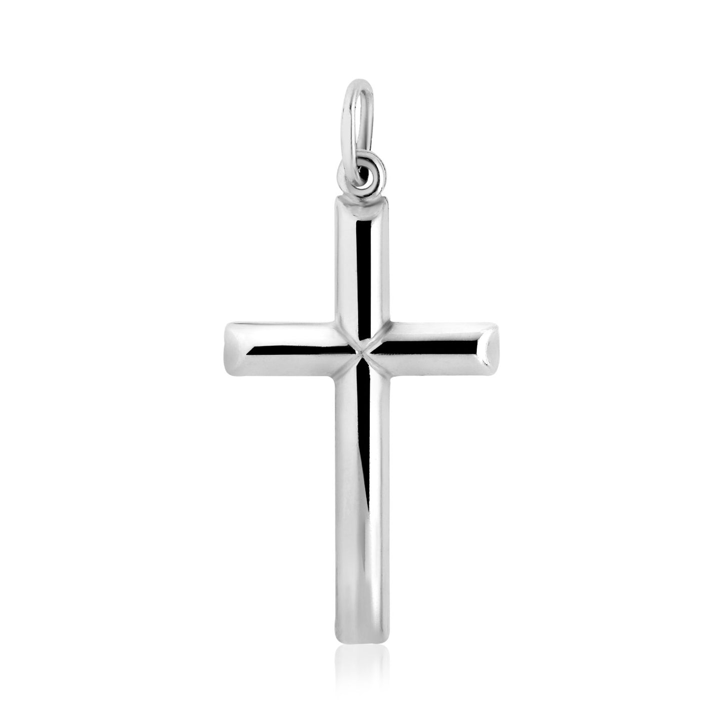 Sterling Silver Polished Bar Cross Pendant RCJ