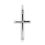 Sterling Silver Polished Bar Cross Pendant RCJ