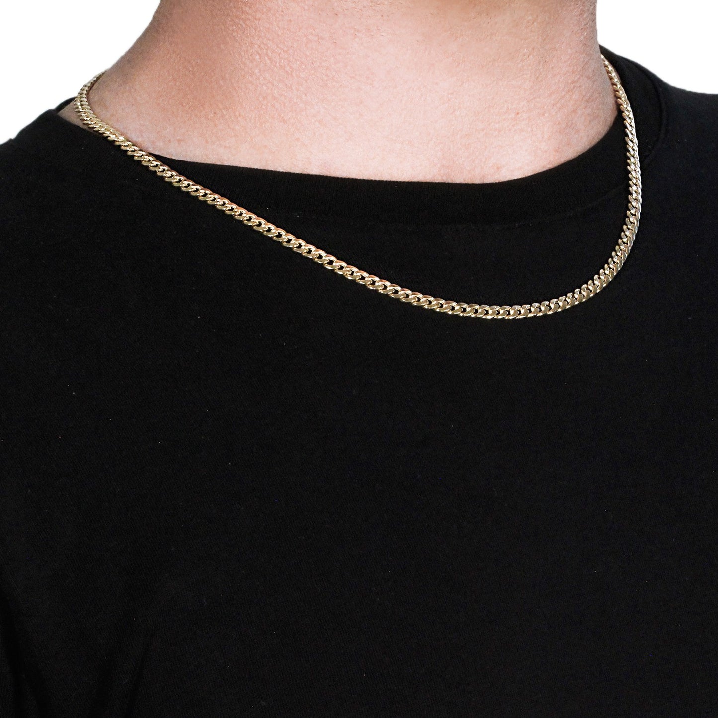 10k Yellow Gold Miami Cuban Semi Solid Chain (4.50 mm)Monde Trend